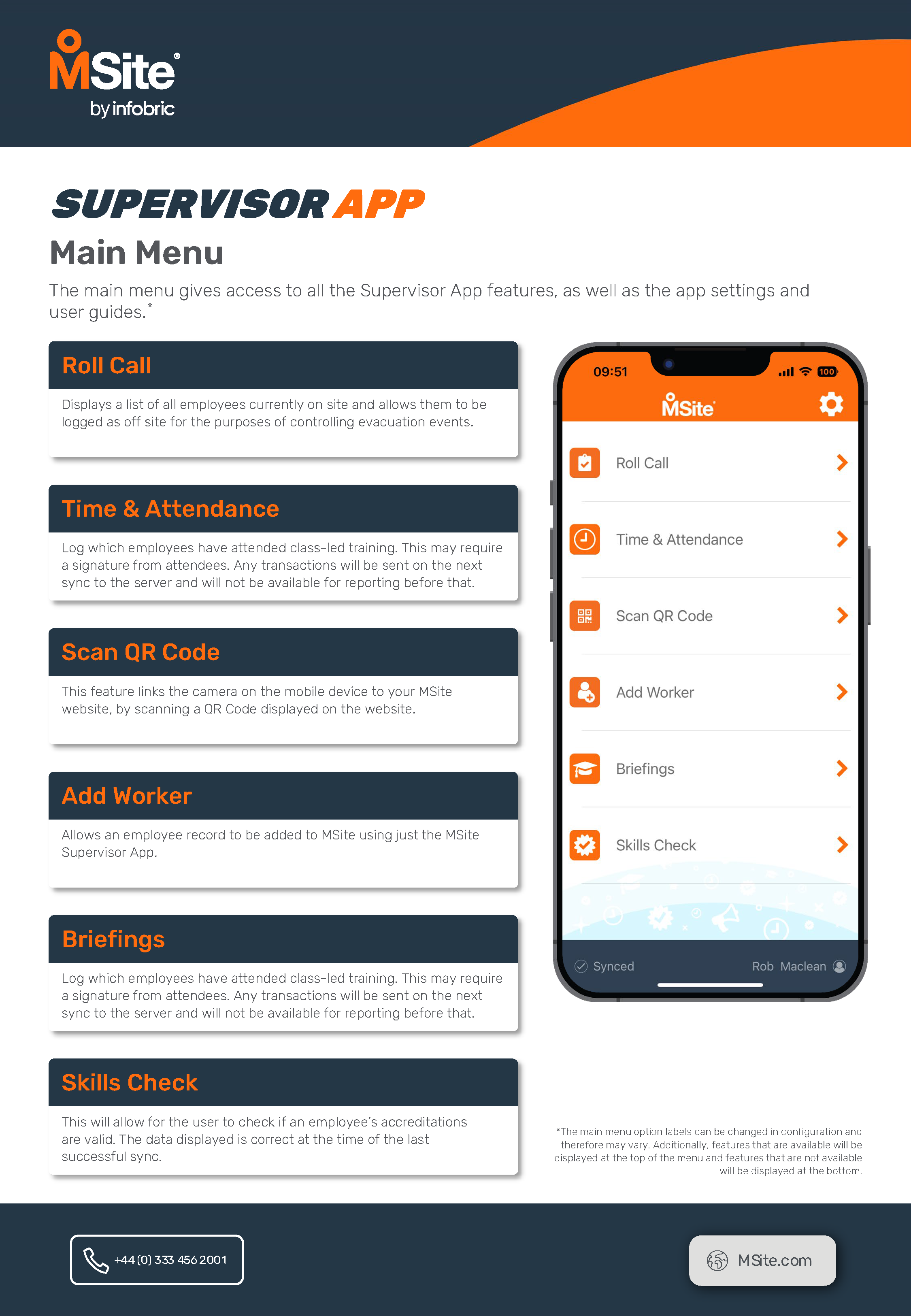 One Pager Supervisor App - Main Menu.png