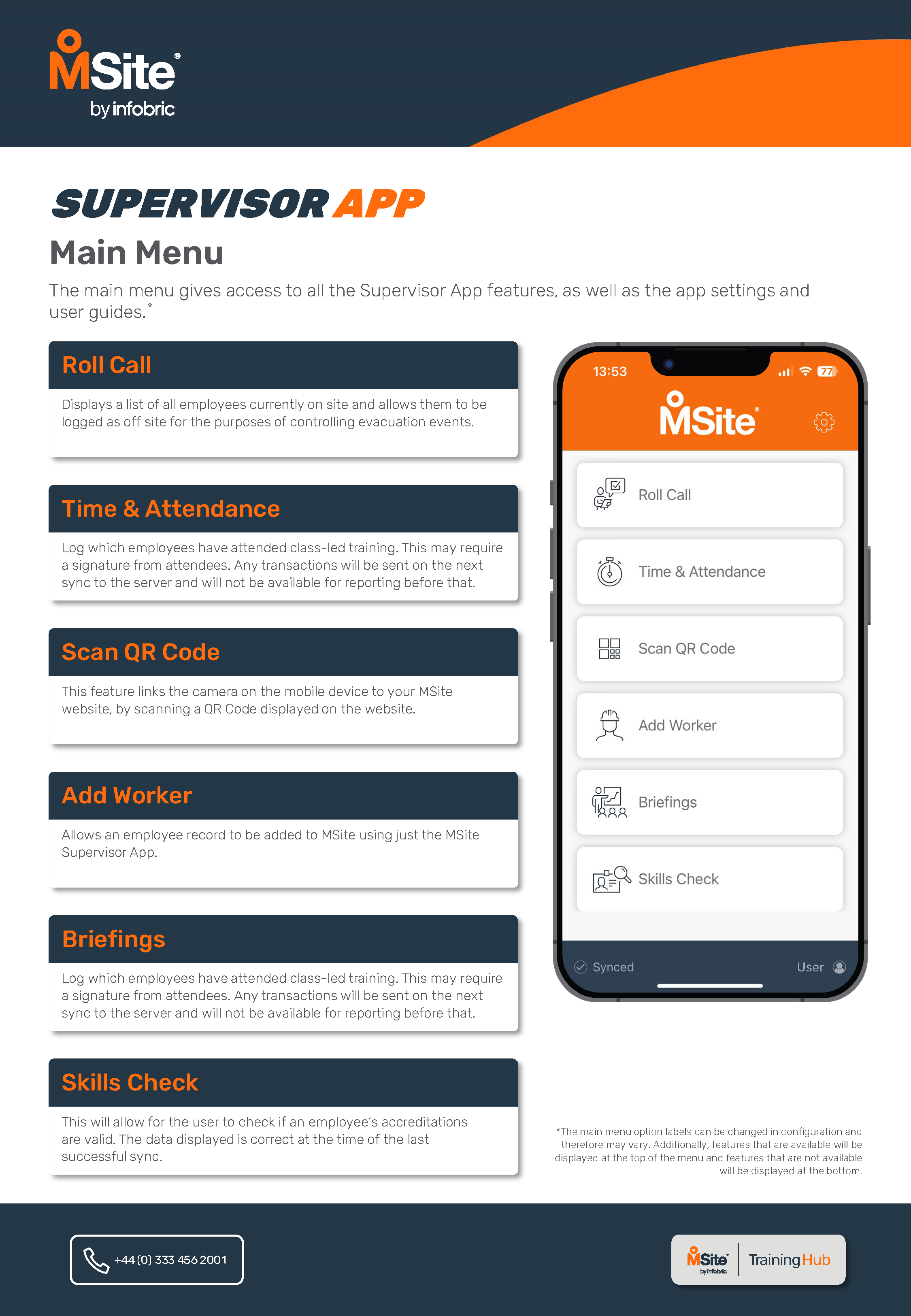 One Pager Supervisor App - Main Menu.png